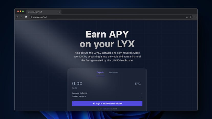 Introducing The Vault - LYX Staking Made Easy